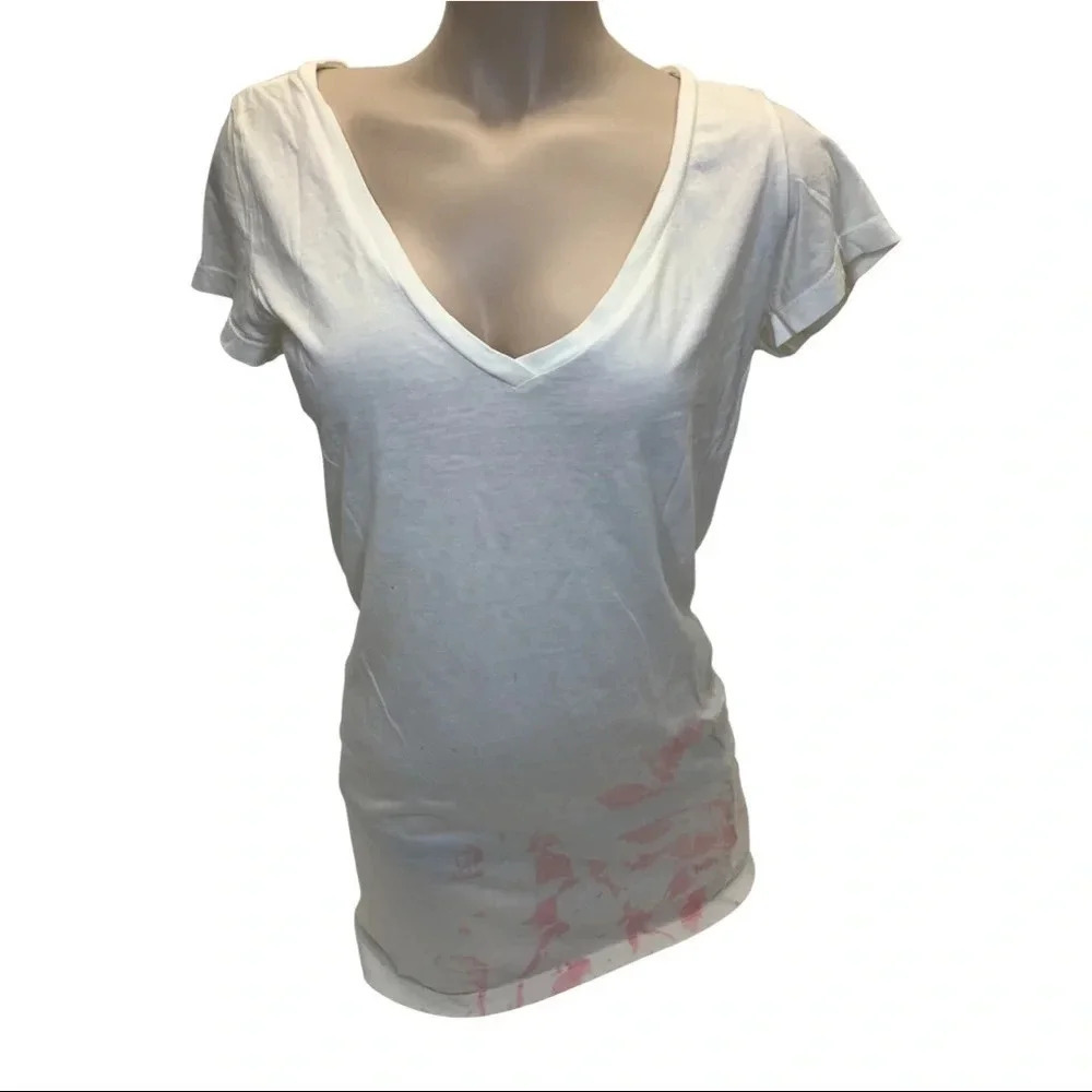 Grail Size Medium V-Neck 100% Cotton Top With Fish Bowl Print. Made in USA New